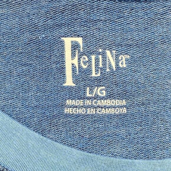FELINA Jamie BlueTerry Scoop Neck Raglan T-shirt L - Picture 9 of 10